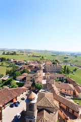 Fototapeta na wymiar Barbaresco town aerial view, Langhe, Italy