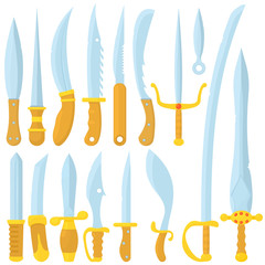 Steel arms icons set, cartoon style