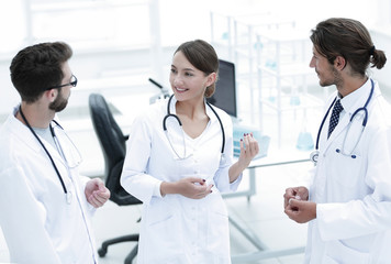 Team of different doctors having conversation