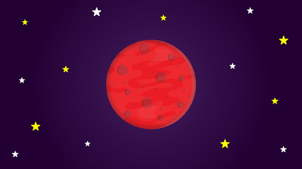 Mars in flat design