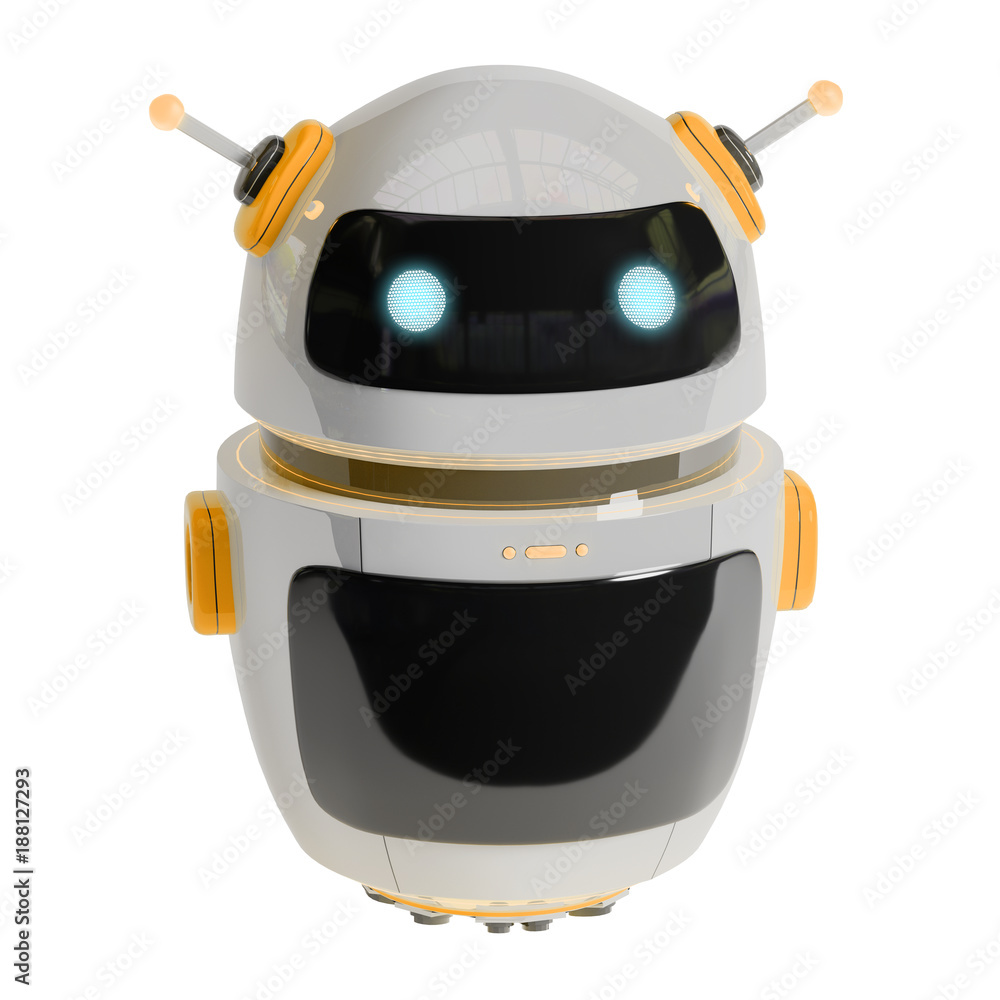 Poster Futuristic digital chatbot 3D rendering