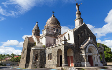 Naklejka premium The Balata cathedral, Martinique island, French West Indies.