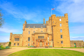 Castle of Mey or Barrogill castle near Thurso and John o' Groats on north coast of the Highland in Scotland, United Kingdom. Castle of Mey is a popular landmark and famous touristic attraction.