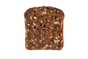 Black bread slice isolated