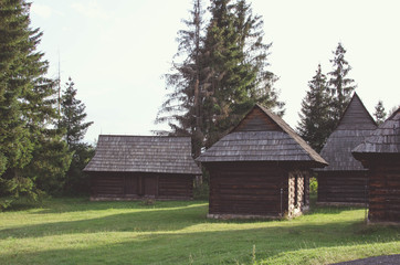 Obraz premium Wooden cottages