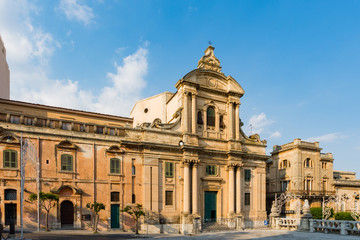 Fototapeta na wymiar The Badia church in the beautiful sicilian baroque city of Ragusa