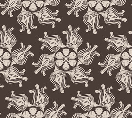 Decorative vintage pattern in classic style with flowers