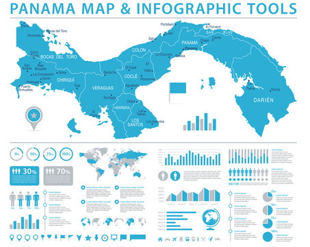 Panama Map - Info Graphic Vector Illustration