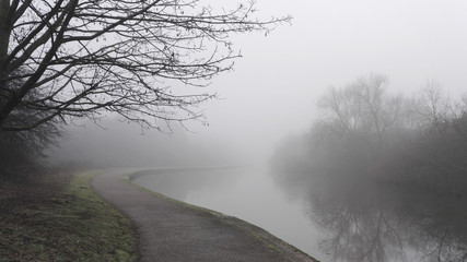 Canal on a Foggy Morning