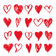 Hand drawn hearts. Vector illustration. Design elements for Valentine's day. Isolated on white background