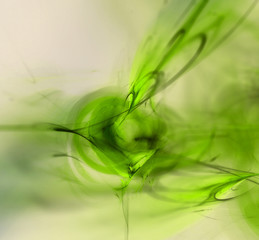 Abstract Green Eco Soft background lines glowing fractal