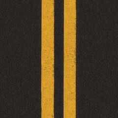 double yellow line on road background texture