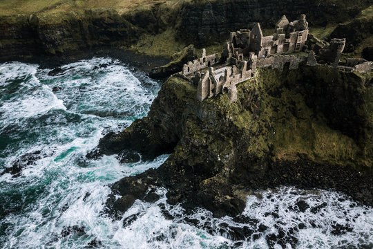 Aerial view of Dunluce Castle