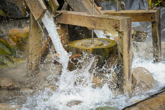 Detail Of An Old Ball Mill Powered By Water