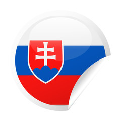 Obraz premium Slovakia Flag Vector Round Corner Paper Icon