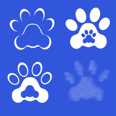 Fototapeta na wymiar Footprints of dog paws