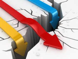 Earthquake and Colorful Arrows
