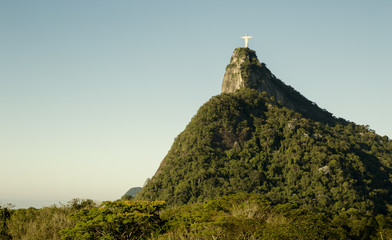 Panorama with Corcovado mountain in Rio de Janeiro, Brazil