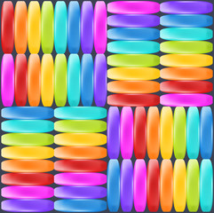 Rainbow backdrop with realistic glossy stripes. Fun abstract backdrop for decor and selebration. 