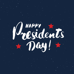 Happy President's Day Vintage USA greeting card, United States of America celebration. Hand lettering, american holiday grunge textured retro design vector illustration.