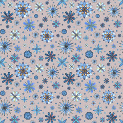 Floral seamless ethnic boho pattern