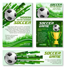 Vector football cup soccer team banner posters