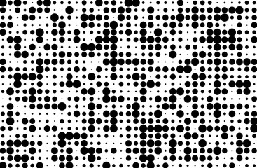 Grunge dotted bckground with circles, dots, point different size, scale. Halftone pattern. 