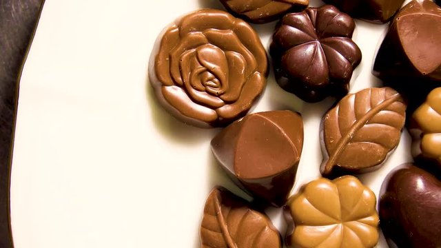 Chocolate on plate shot from above