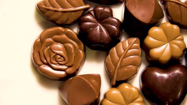 Chocolate on plate shot from above