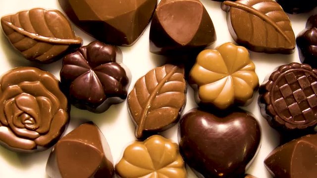 Chocolate on plate shot from above
