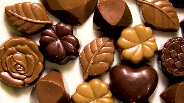 Chocolate on plate shot from above