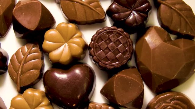 Chocolate on plate shot from above