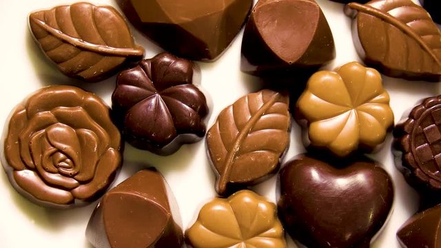 Chocolate on plate shot from above