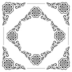 Hand drawn floral background with place for text. Vector Illustration