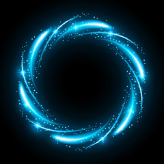 Abstract neon light effect on black background. Vector Illustration