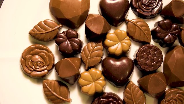 Chocolate on plate shot from above