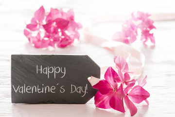 Obraz na płótnie Canvas Hydrangea Blossom, Text Happy Valentines Day
