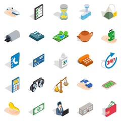 Medical staff icons set, isometric style