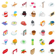 Wind icons set, isometric style