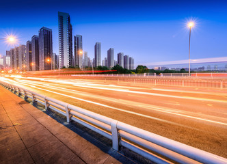 Fototapeta premium City at night. Located in Sanhao Bridge, Shenyang, Liaoning, China.