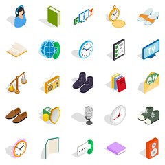 Beneficence icons set, isometric style