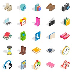 Gift icons set, isometric style