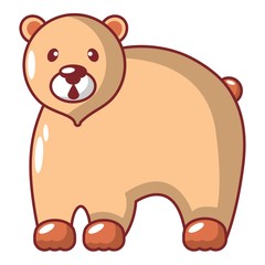 Canadian bear icon, cartoon style