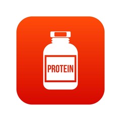 Nutritional supplement for athletes icon digital red