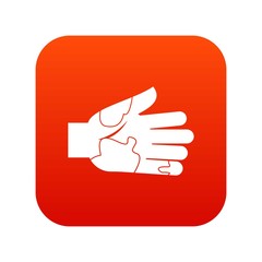 Hand with stains icon digital red