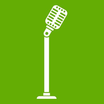 Microphone on stand icon green