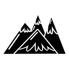 Mountains icon, simple black style