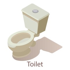 Toilet icon, isometric style.