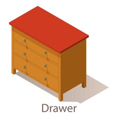 Drawer icon, isometric style.
