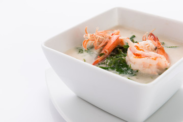 Shrimp and Paco fern (Diplazium esculentum) boil with coconut milk